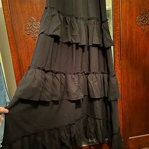Black Tiered Ruffle Skirt